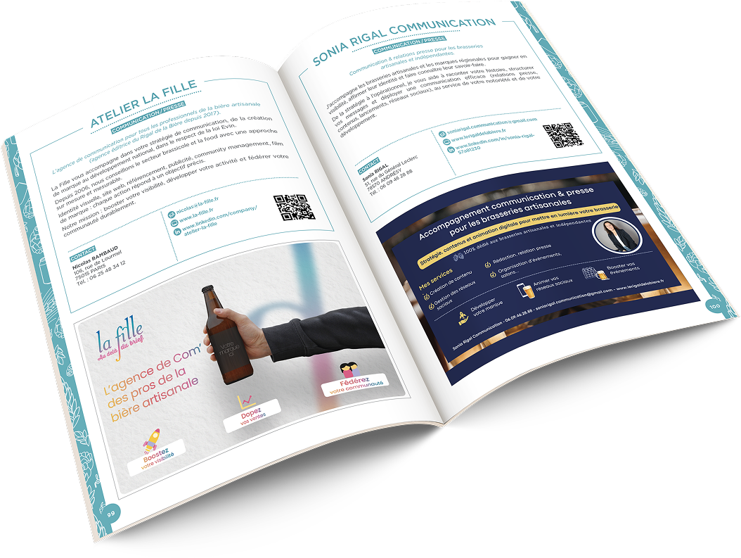 Double page de l'annuaire des fournisseurs